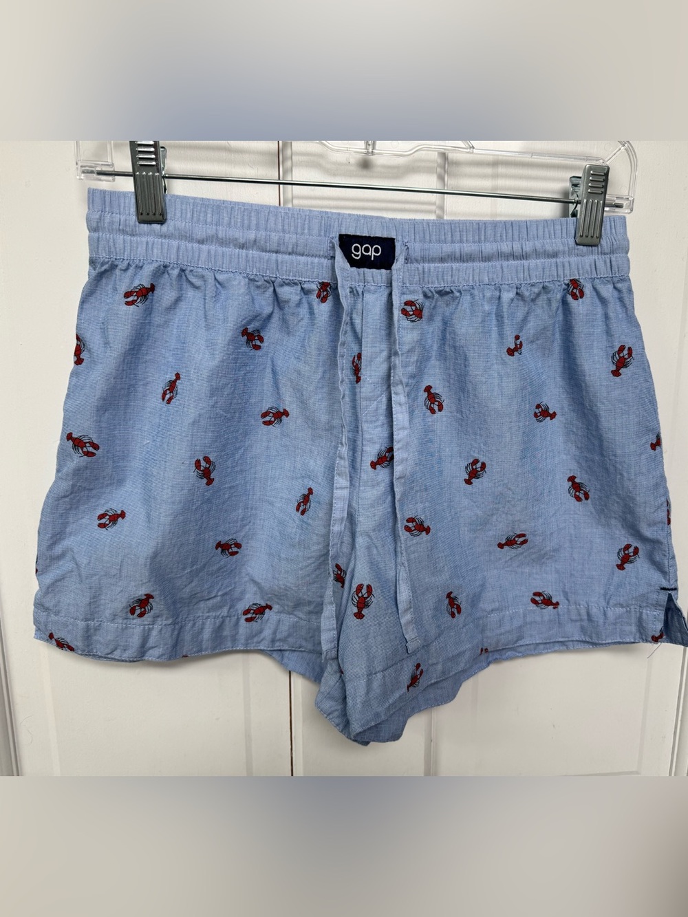 GAP Light Blue Lounge Shorts with Red Lobster Motif